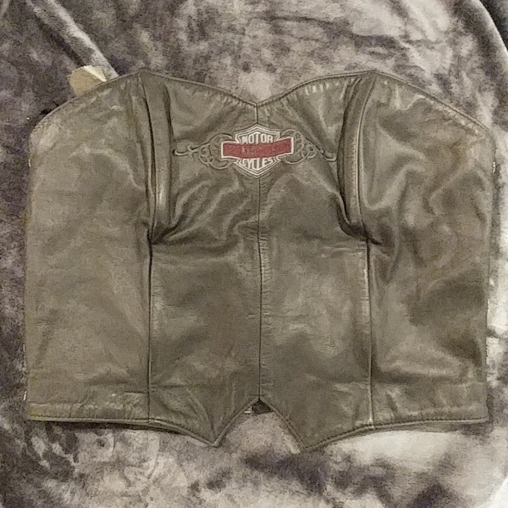 Harley Davidson Leather corset top Large